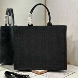 Mirror Quality Replica Dior Medium Book Tote Bag with Bee Strap Black Clone