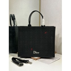 Mirror Quality Replica Dior Medium Book Tote Bag with Bee Strap Black Clone