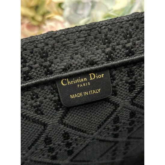 Mirror Quality Replica Dior Medium Book Tote Bag with Bee Strap Black Clone