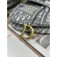 Mirror Quality Replica Dior Saddle Oblique Embroidered Shoulder Bag Gray Clone