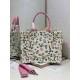 Mirror Quality Replica Dior Multicolored Book Tote Bag with Daisy Garden Embroidery and Pink Handle Clone