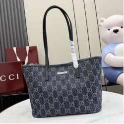 Mirror Quality Replica Gucci Small Tribeca Tote Bag 875236 Blue Denim GG Clone