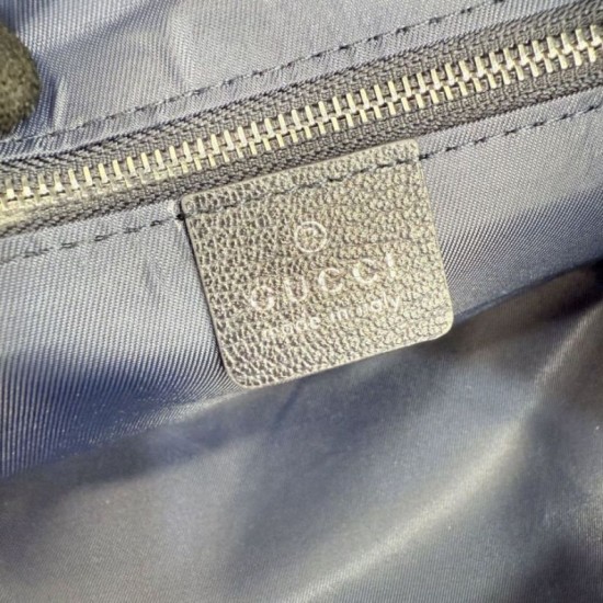 Mirror Quality Replica Gucci Medium Melrose Boston Bag Dark Blue Denim GG Clone