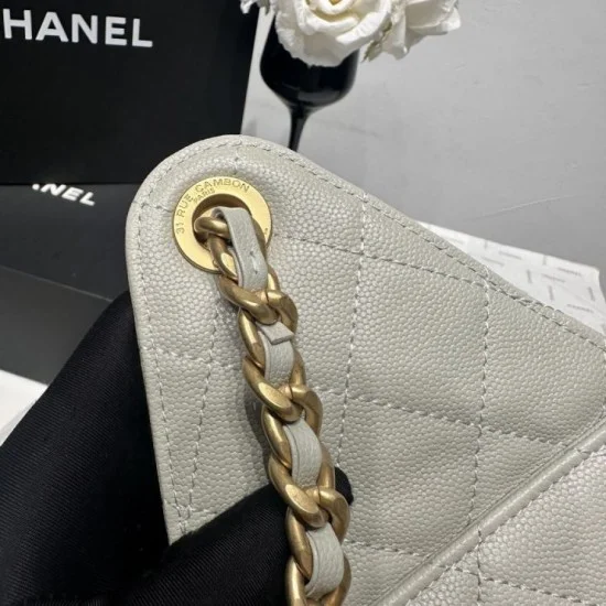 Mirror Quality Replica Chanel Hobo Drawstring Bucket Bag AS5293 White and Green Clone