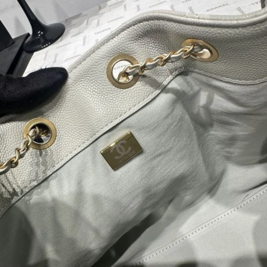 Mirror Quality Replica Chanel Hobo Drawstring Bucket Bag AS5293 White and Green Clone