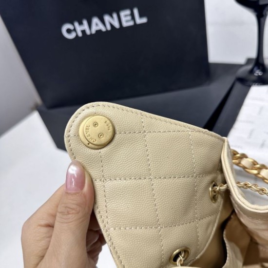 Mirror Quality Replica Chanel Hobo Drawstring Bucket Bag AS5293 Beige Clone