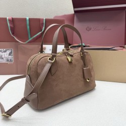 Mirror Quality Replica Loro Piana Small Suede Shoulder Bag Llama Brown Clone