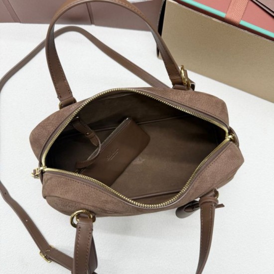 Mirror Quality Replica Loro Piana Small Suede Shoulder Bag Llama Brown Clone
