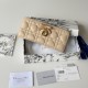 Mirror Quality Replica Dior Lady Dior Voyageur Zip Around Wallet Apricot Clone