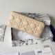 Mirror Quality Replica Dior Lady Dior Voyageur Zip Around Wallet Apricot Clone