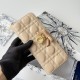 Mirror Quality Replica Dior Lady Dior Voyageur Zip Around Wallet Apricot Clone