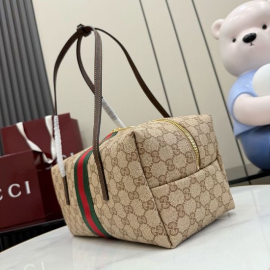 Mirror Quality Replica Gucci Melrose Medium Boston Bag 875228 Brown Clone