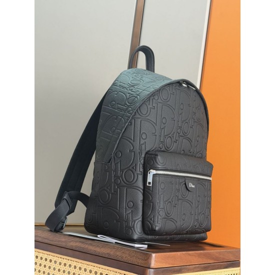Mirror Quality Replica Dior Rider Backpack with Oblique Zip Black Clone