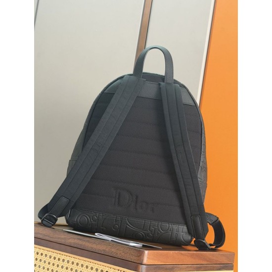 Mirror Quality Replica Dior Rider Backpack with Oblique Zip Black Clone