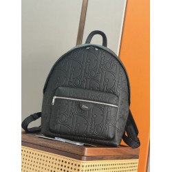 Mirror Quality Replica Dior Rider Backpack with Oblique Zip Black Clone
