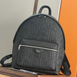 Mirror Quality Replica Dior Rider Backpack with Oblique Zip Black Clone