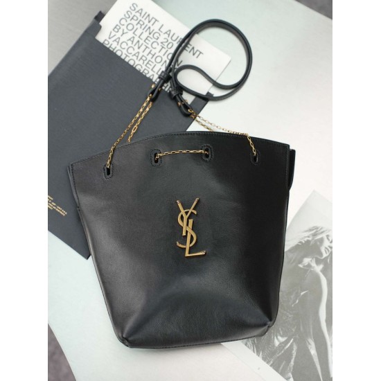 Mirror Quality Replica YSL Saint Laurent Pochon Bucket Bag Black Clone
