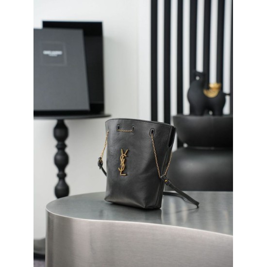 Mirror Quality Replica YSL Saint Laurent Pochon Bucket Bag Black Clone