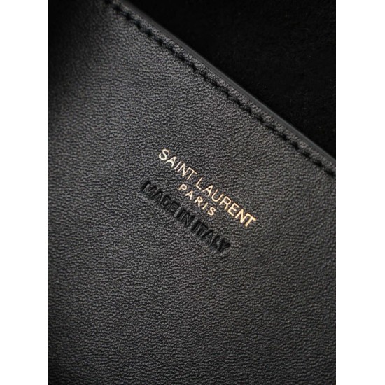 Mirror Quality Replica YSL Saint Laurent Pochon Bucket Bag Black Clone