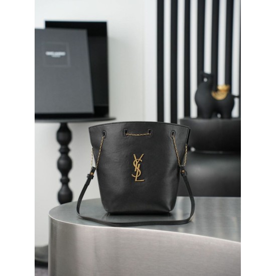 Mirror Quality Replica YSL Saint Laurent Pochon Bucket Bag Black Clone