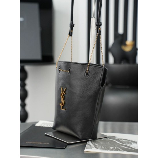 Mirror Quality Replica YSL Saint Laurent Pochon Bucket Bag Black Clone