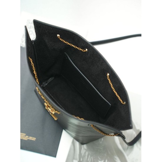 Mirror Quality Replica YSL Saint Laurent Pochon Bucket Bag Black Clone