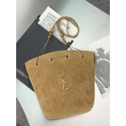 Mirror Quality Replica YSL Saint Laurent Pochon Bucket Bag Brown Clone