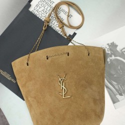 Luxury Replica YSL Saint Laurent Pochon Bucket Bag Brown Knockoff Mirror Quality Replica YSL Saint Laurent Pochon Bucket Bag Brown Clone