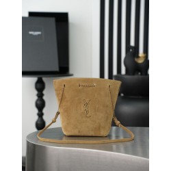 Mirror Quality Replica YSL Saint Laurent Pochon Bucket Bag Brown Clone
