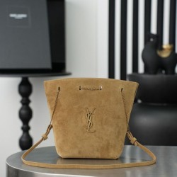 Mirror Quality Replica YSL Saint Laurent Pochon Bucket Bag Brown Clone