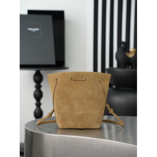 Mirror Quality Replica YSL Saint Laurent Pochon Bucket Bag Brown Clone