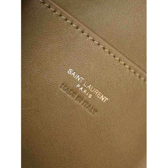 Mirror Quality Replica YSL Saint Laurent Pochon Bucket Bag Brown Clone