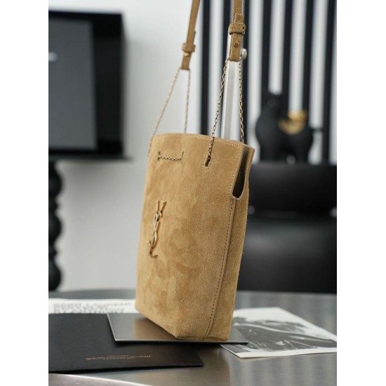 Mirror Quality Replica YSL Saint Laurent Pochon Bucket Bag Brown Clone
