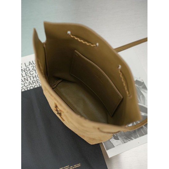 Mirror Quality Replica YSL Saint Laurent Pochon Bucket Bag Brown Clone