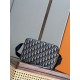 Mirror Quality Replica Dior Rider Shoulder Bag with Oblique Zip Blue Clone