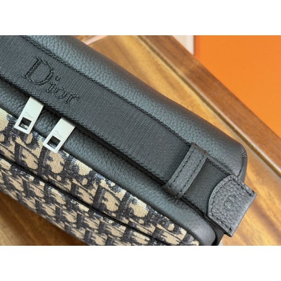 Mirror Quality Replica Dior Rider Shoulder Bag with Oblique Zip Blue Clone