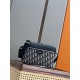 Mirror Quality Replica Dior Rider Shoulder Bag with Oblique Zip Blue Clone
