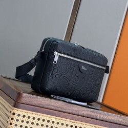 Mirror Quality Replica Dior Rider Shoulder Bag with Zip Black Clone