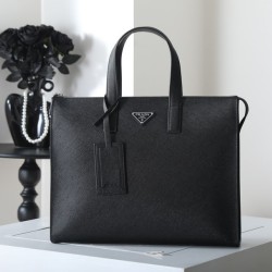 Mirror Quality Replica Prada Saffiano Tote Bag 2VG039 Black Clone