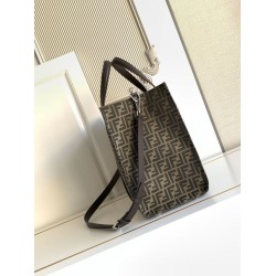 Mirror Quality Replica Fendi FF Jacquard Tote Bag Brown Clone