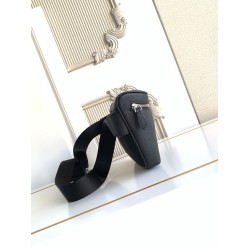 Mirror Quality Replica Fendi FF Fabric Belt Bag Black Clone