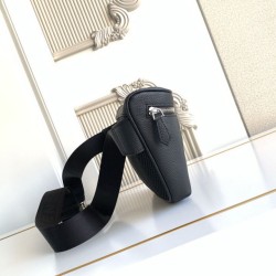 Luxury Replica Fendi FF Fabric Belt Bag Black Knockoff Mirror Quality Replica Fendi FF Fabric Belt Bag Black Clone