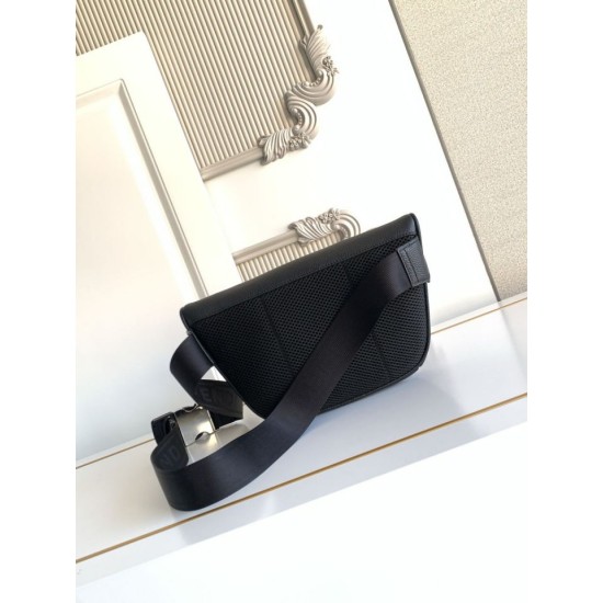 Mirror Quality Replica Fendi FF Fabric Belt Bag Black Clone
