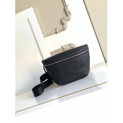 Mirror Quality Replica Fendi FF Fabric Belt Bag Black Clone