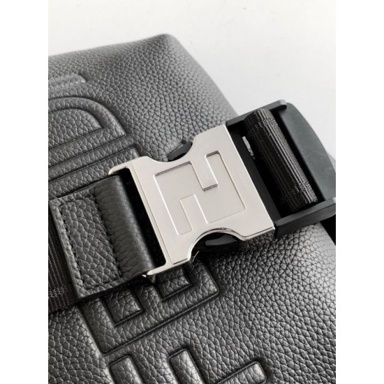 Mirror Quality Replica Fendi FF Fabric Belt Bag Black Clone