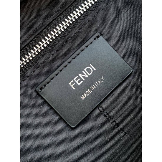 Mirror Quality Replica Fendi FF Fabric Belt Bag Black Clone