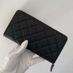 Fake Calfskin Gold-Tone Metal Wallet AP1899 black Replica