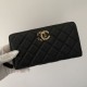 Fake Calfskin Gold-Tone Metal Wallet AP1899 black Replica