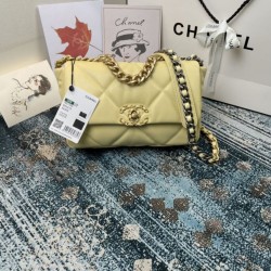 Replica Large 19 Wool Tweed Flap Bag AS1162 AS1160 Apricot