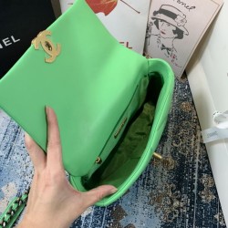 Replica Large 19 Wool Tweed Flap Bag AS1162 AS1160 Green